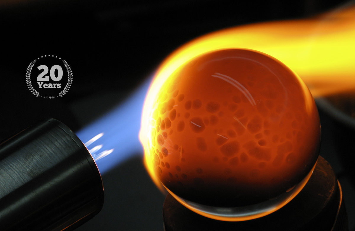 Internal Fire Glass Handcrafted borosilicate glass art by Scott